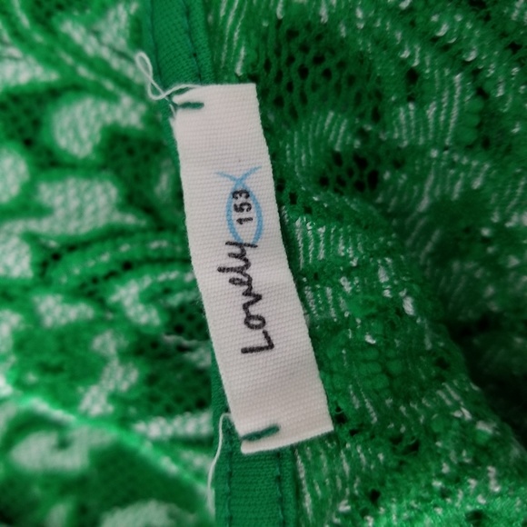 LOVELY 153 | green lace peplum sleeveless blouse - Picture 4 of 5